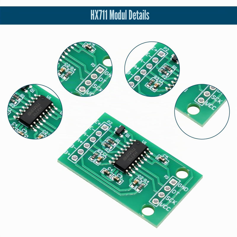 HX711 Binghe 5 Pieces Pressure Sensor 24 Bit A/D Precision Load Cells High Precision Weighing Sensor Module Compatible with Arduino