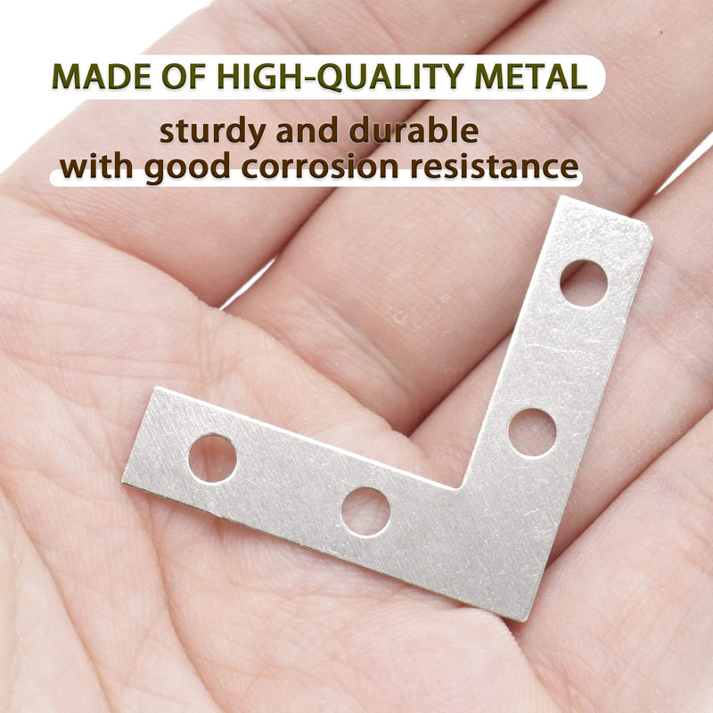 [Australia - AusPower] - 40 Pack Silver L Corner Brackets, 1.5x1.5inch Small Decorative Iron Corner Braces for Wood, Metal Flat Bracket Braces for Furniture, Shelf Support, Home and DIY Projects 