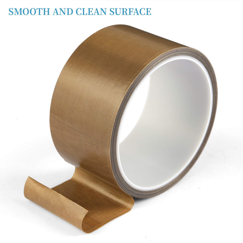 Gdrtwwh High Temperature Tape for Vacuum Sealer Machine,Hand Impulse Sealers-Teflon Tape for Vacuum Sealer & Hand Impulse Sealers, Wood, Drawer, Cabinet, Furniture (2 inch x 33 Feet x 0.13mm) 2 inch x 33 Feet x 0.13mm