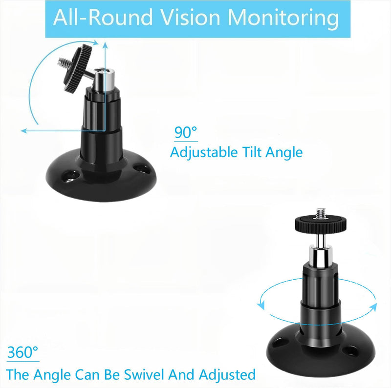 [Australia - AusPower] - 2 Pack Adjustable Security Wall Mount for Ring Camera&Stick Up Cam Battery,Indoor Outdoor Mount Bracket for Arlo HD/2/3/4,Ceiling Mount Kit for Plug-in HD Security Cam, Adhesive or Screw,No Drill 