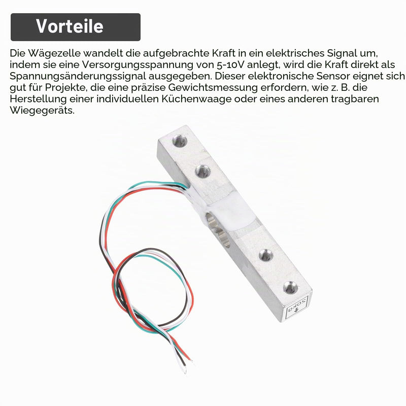 Quartzman HX711 Digital Load Cell 20 kg Module Weighing Sensor Pack of 2 | 24 Bit, Precision A/D Dual-Channel, for DIY Portable Electronic Kitchen Scale Kit