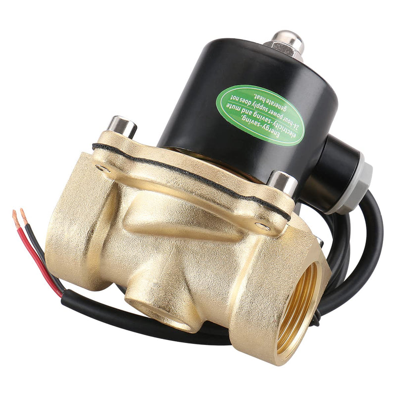 [Australia - AusPower] - Baomain 1 inch DC 24V Brass Electric Solenoid Valve Water Air NC Energy-saving Normal Closed Valve 2W-250-25J 