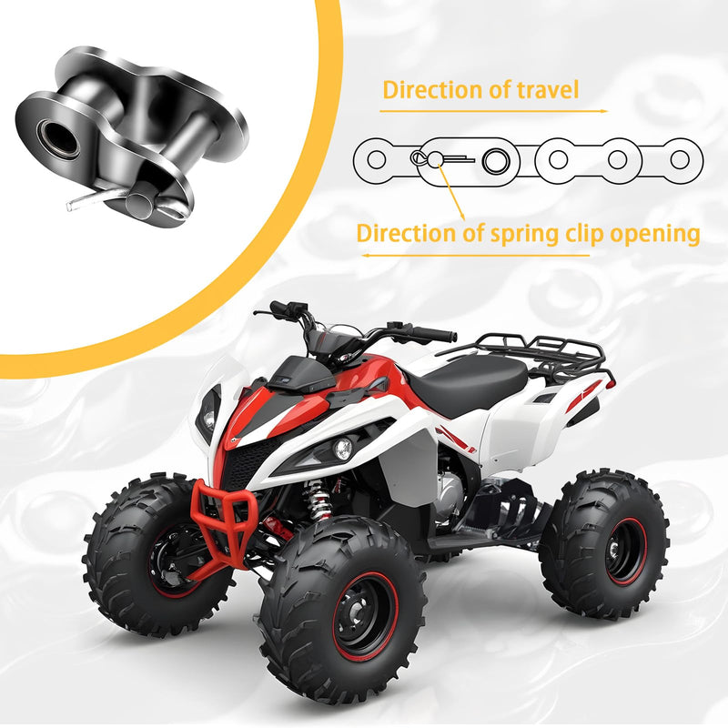 [Australia - AusPower] - 8 Pcs 420 Chain Roller Chain Offset Link 420 Chain Master Link, Half Link, Crank Link 