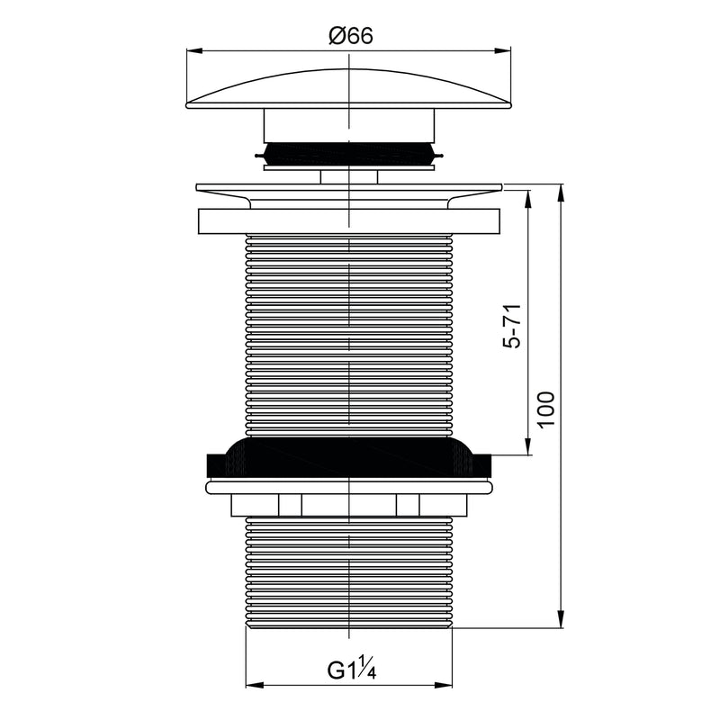 [Australia - AusPower] - Wirquin 30723416 Brass Quick Clac Basin Waste 100mm without Overflow 