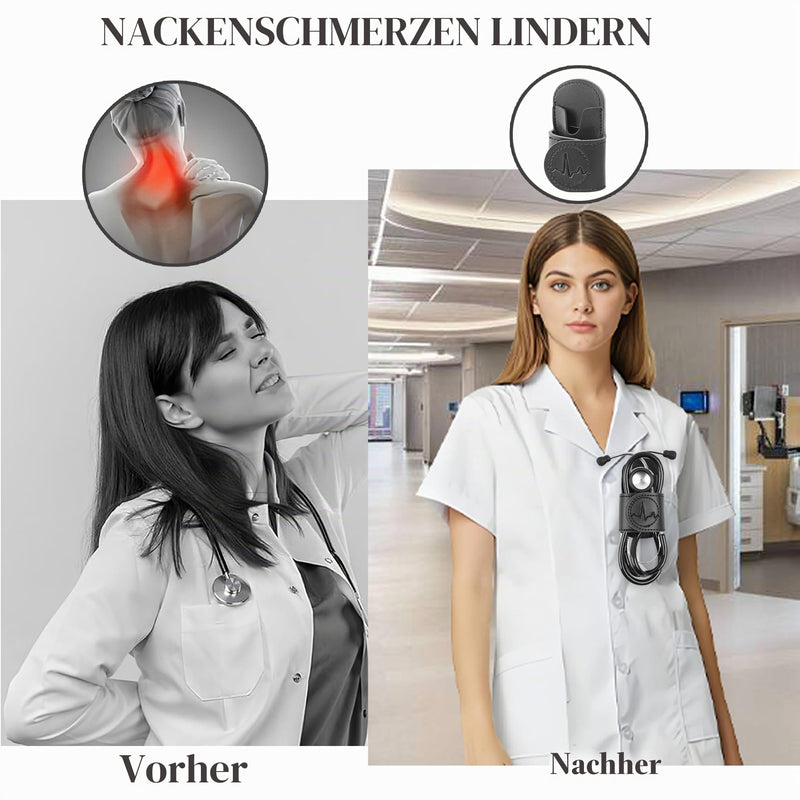 PU Leather Stethoscope Holder with Clip for Belt, Stethoscope Holder, Stethoscope Holder with Clip for Doctors and Nurses (1-Black) 1 pc. 1-Black