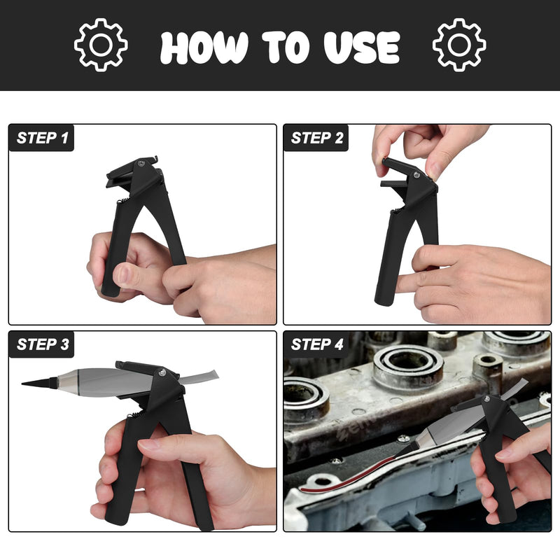 [Australia - AusPower] - Tube Extrusion Tool, Tube-Grip Industrial Size Dispenser, Efficient RTV and Silicone Dispenser, Prevent Material Waste, Black 