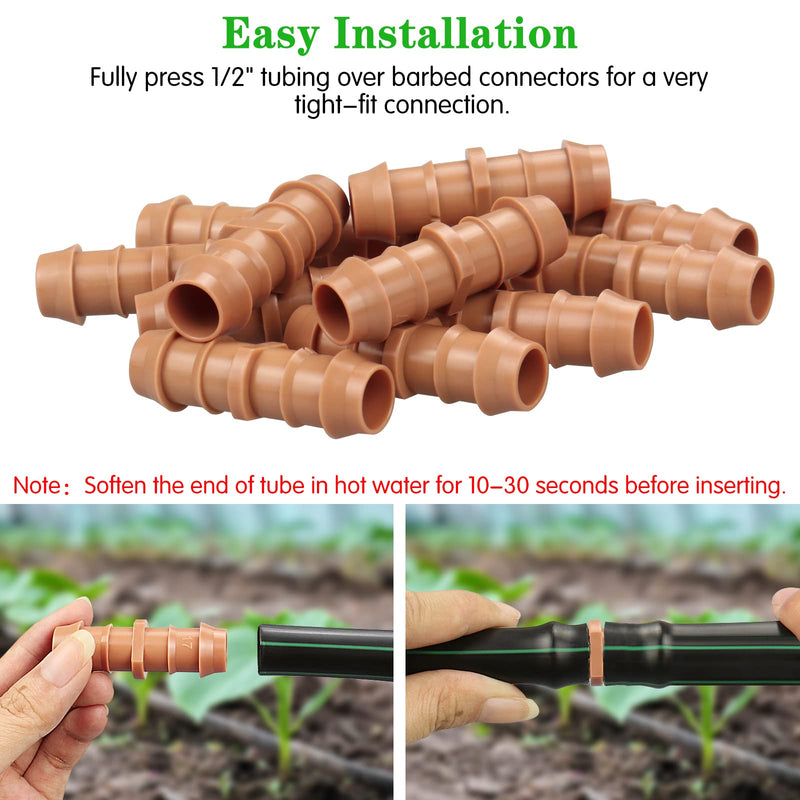 [Australia - AusPower] - Drip Irrigation Barbed Coupling?20 Pack Drip Irrigation Coupler Parts Fits for 1/2 Inch Drip Irrigation Tubing 17mm 0.600" ID Coupling Connectors for Patio Lawn Garden 20 Pack Coupling 