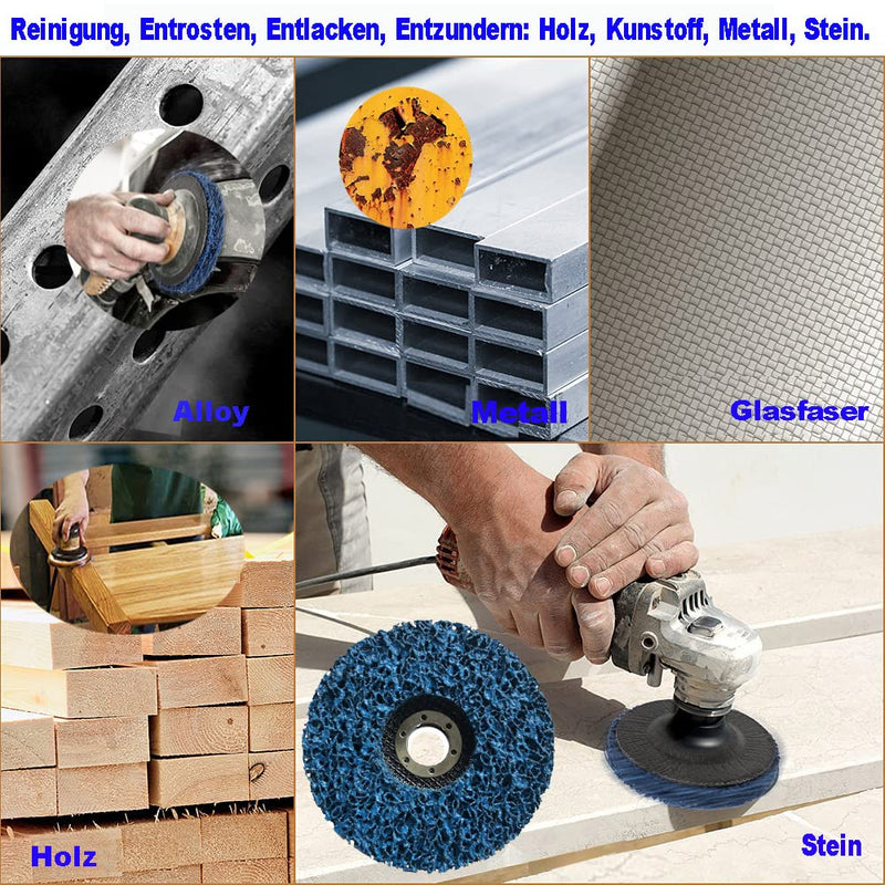 GOODWAY Cleaning Discs Set │ 5 Pieces Mix │ CSD Sanding Discs Diameter 125 mm │ Coarse Cleaning Discs for Rust Removal, Welds & Surface Cleaning │ Removes Paint, Paint, Oxidation & Rust