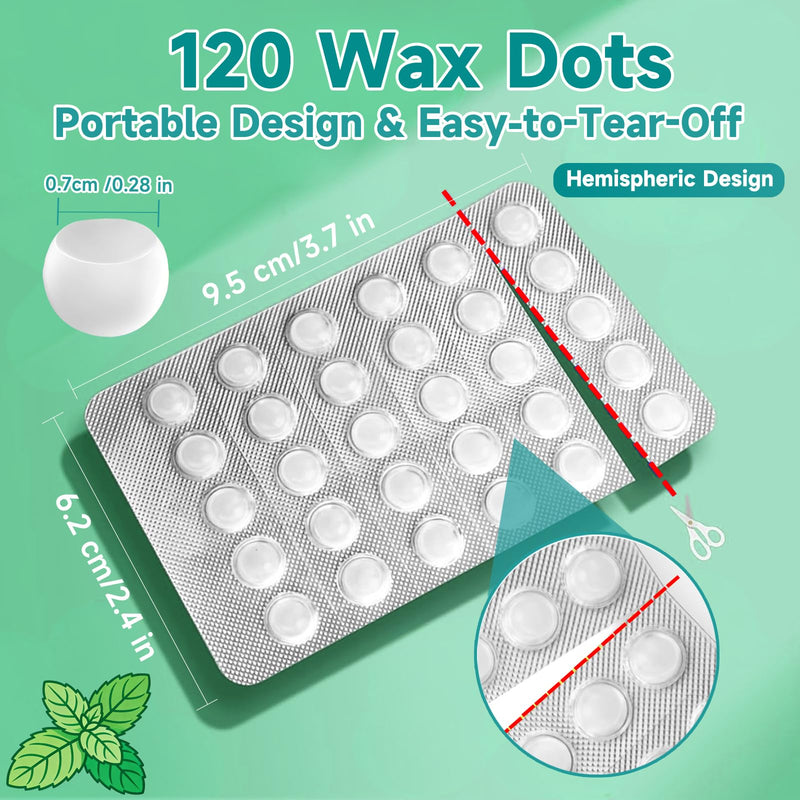 Dental Orthodontic Relief Wax for Braces Clear Protective Comfort Care Oral Irritation Teeth Wax Points Mint (Pack of 120) Mint, 120 Pieces