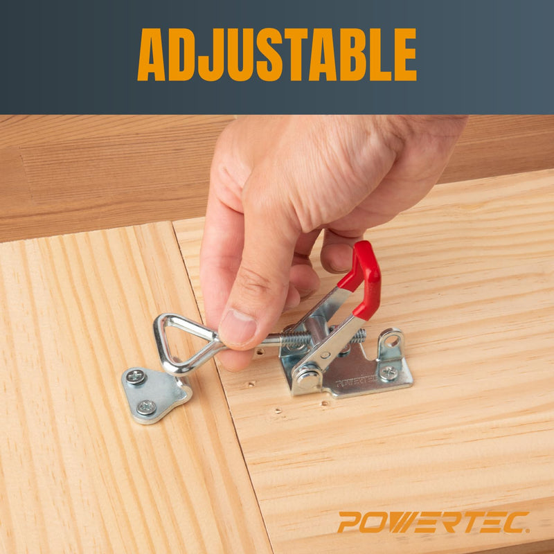 [Australia - AusPower] - POWERTEC 4PK Toggle Clamp, 400 lbs Holding Capacity, 4002 Adjustable Pull Action Latch for Smoker, Tool Box, Woodworking Jigs and Fixtures, Cabinet, Tool box, Door (20333) 4002, 4PK 