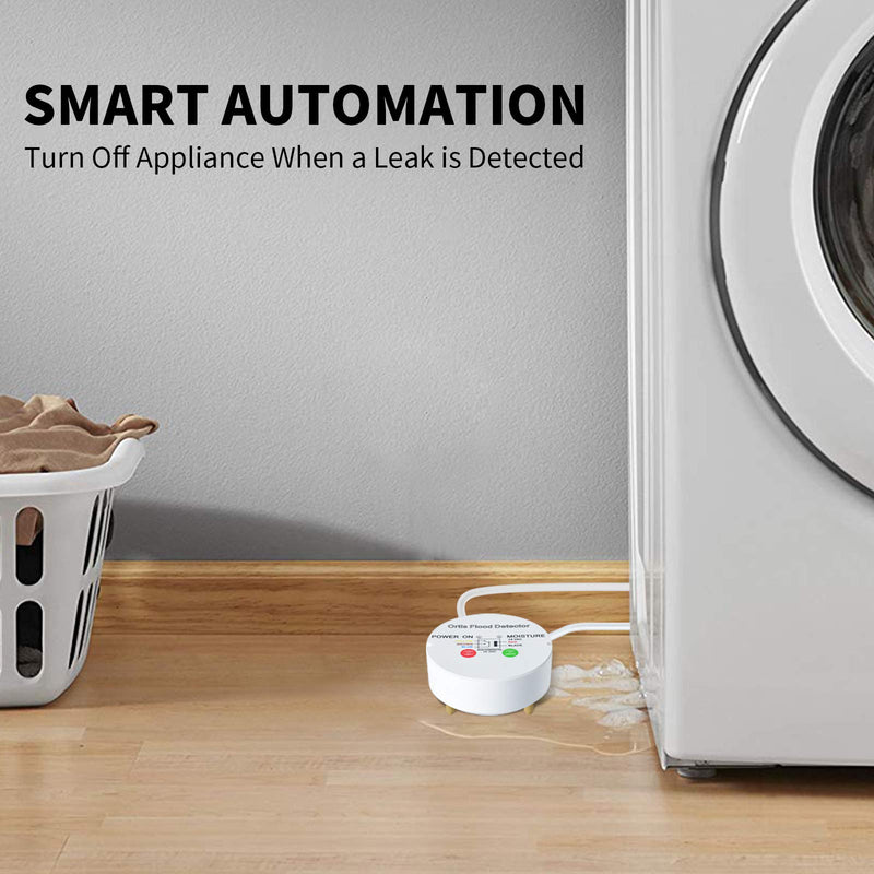 [Australia - AusPower] - Water Leak Detector, Ortis Water Sensor Alarm Flood Detector, Automatically Turn Off Flood Source When Sensing Moisture to Prevent Water Damage 