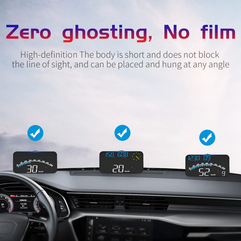 [Australia - AusPower] - Digital GPS Speedometer, HUD Head Up Display for Car, Upgraded 5.5" Large-Screen, Suitable for All Vehicles BLUE AND WHITE 