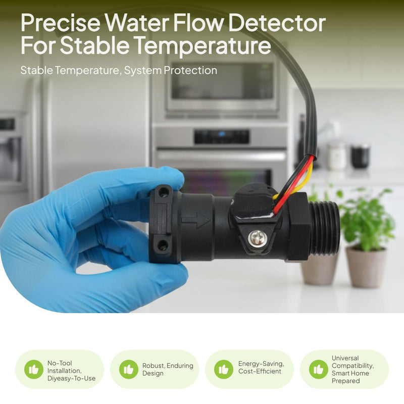 [Australia - AusPower] - Water Heaters Flow Sensors Flow Switch Accessories Flow Rate Turbine Flow Meter Direct Replaces Easy Installation Hall Effect 