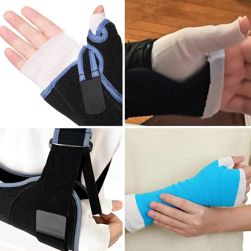 [Australia - AusPower] - Tubular Stockinette, 4PCS Hand Socks for Splint Elastic Arm Cast Cover Gauze Sleeve Wrist Thumb Spica Stockinette Soft Tubular Bandage for Wrist Arm Leg Under Cast Wrap Skin Protection 