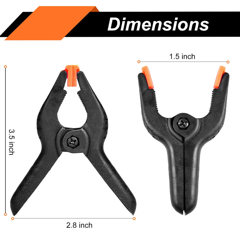[Australia - AusPower] - 20 Packs Spring Clamps, 3.5 inch Spring Clamps Heavy Duty for Crafts and Professional Plastic Spring Clamps for Woodworking, Small Spring Clips Clamps for Backdrop Stand Photography Clamp Toresano 