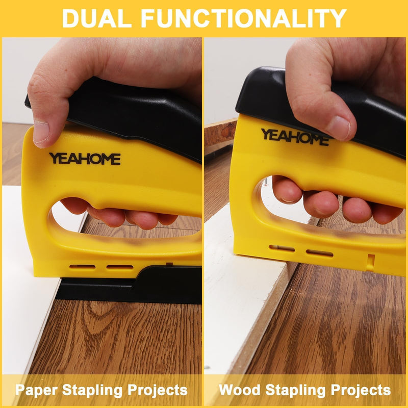 [Australia - AusPower] - YEAHOME JT21 Forward Action Staple Gun, Upholstery Staple Gun with 1000 pcs JT 21 Staples, Light Duty Staple Gun for Wood, Crafts, DIY, Decoration, Fabric 
