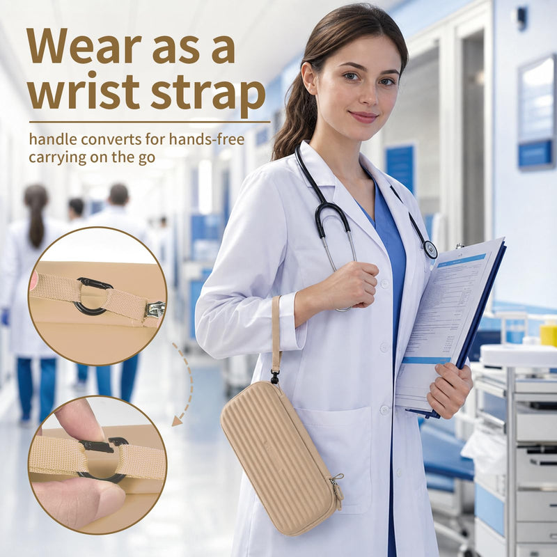 Stethoscope Case with Deep Mesh Pocket-Holds Blood Pressure Cuff & Accessories, Fits 3M Littmann Classic III-Compact Medical Organizer for Nurses, EMTs & Students-Milky Brown Milky Brown