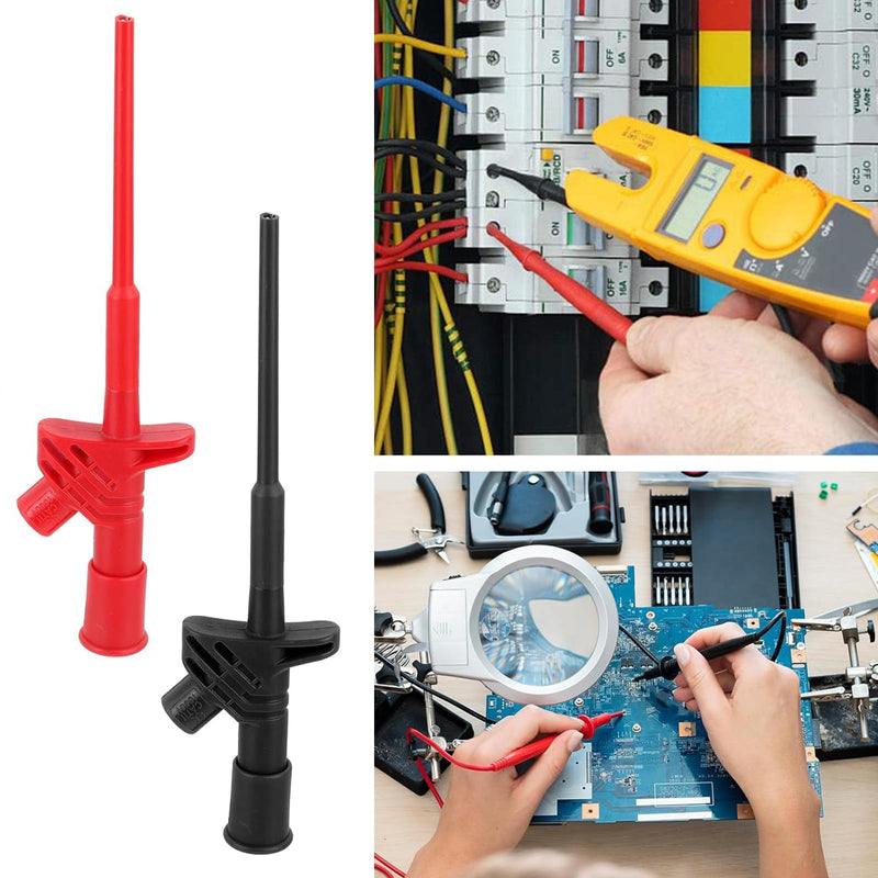 [Australia - AusPower] - Measuring Tips for Multimeter with 4 mm Banana Socket Multi Multimeter Cable Test Probe Removable Test Probe for Electrical Tests 1000 V/10 A Red Black with 2 Multimeter Measuring Tips 