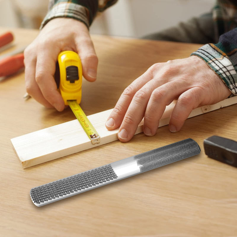 [Australia - AusPower] - 2PCS 8in 4 Way Wood Rasp File, Premium Grade High Carbon Hand File and Round Rasp, Half Round Flat & Needle Files, Multifunctional Hand File for Sharping Wood, Soft Metal, Plastic Tool 2 PC 