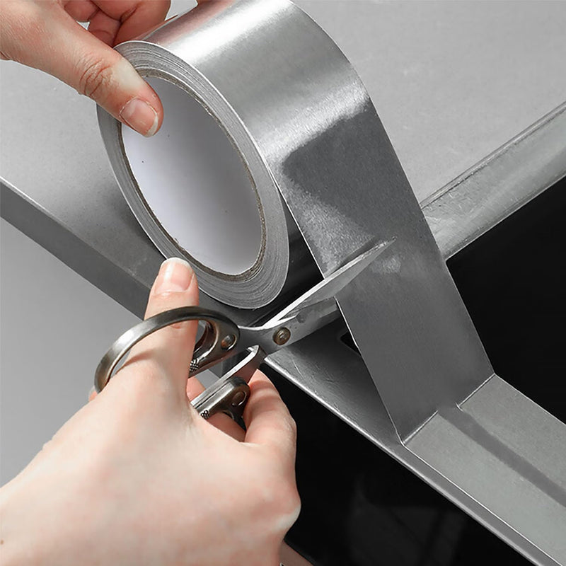 COSIMIXO Silver Aluminum Foil Duct Tape 4.0mil x 2 Inches x 20Yards,Heavy Duty,High Temperature Sealing and Patching,Perfect for HVAC,Air Ducts,Foamboard,Metal Repair,Insulation,Dryer Vent and More 4Mil x 2" x 20Yds