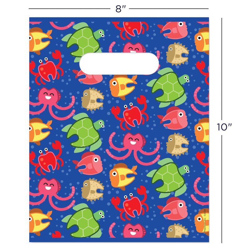 [Australia - AusPower] - Practicon Molar Ocean Friends 8" x 10" Dental Giveaway Bag, Dental Hygiene Patient Care Goodie Bag, Dentist Office Plastic Gift Bags, 100 Pack 8" x 10" 