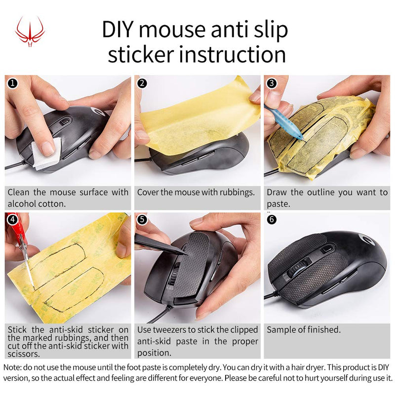 HOTLINEGAMES New 2.0 DIY Version Mouse Anti Slip Grip Tape for Gaming Mouse Skins,Sweat Resistant,Cut to Fit,Easy to Apply,Professional Mice Upgrade Kit
