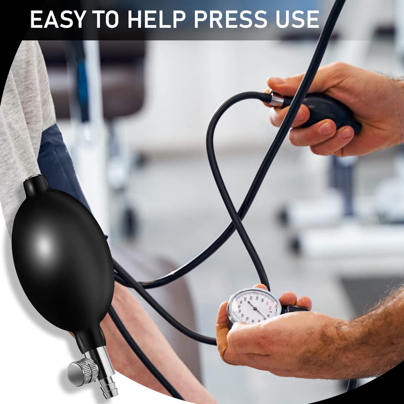 [Australia - AusPower] - 6 Pieces Pressure Bulb Replacement Inflation Bulb Pump Adjustable Hand Squeeze Pump Manual Sphygmomanometer with Air Release Valve, Black 