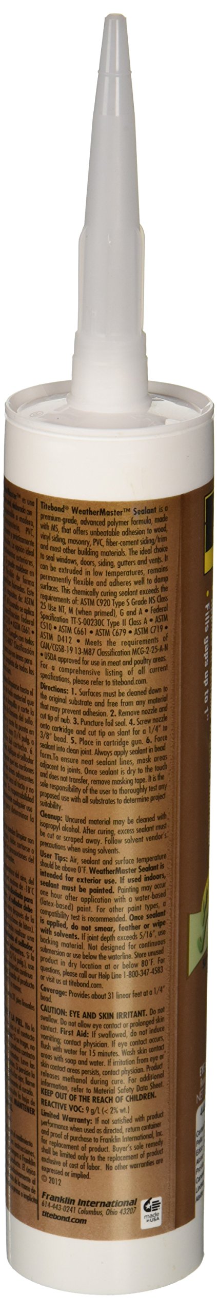 [Australia - AusPower] - Titebond 44001 Franklin Weather master Premium Polymer Sealant, 10.1 Oz, Cartridge, Liquid, White 10.1 oz. 