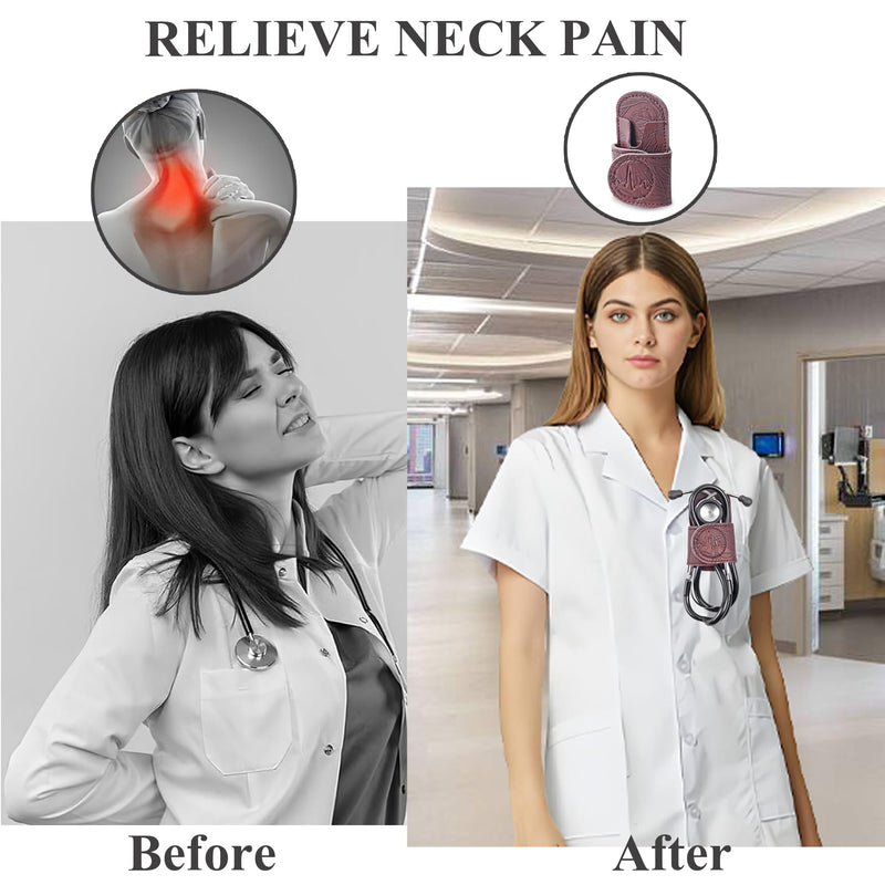 [Australia - AusPower] - Mtzmy PU Leather Stethoscope Holder with Clip for All Models: Littmann, ADC, MDF, Adscope, Stethoscope Holder Holder, Perfect for Doctors, Nurses, EMT (1-Brown) 1 pc. 1-brown 