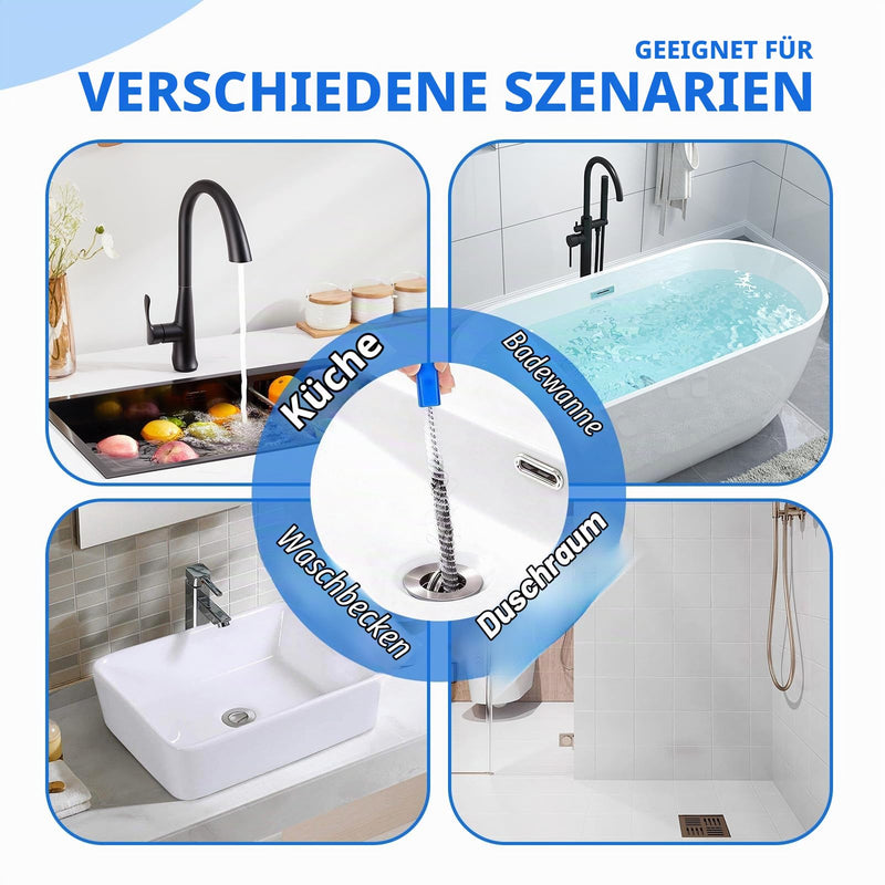 2 Pieces Drain Brush, 60 cm Drain Cleaner Brush, Cleaning Brushes for Sewers, Drain Cleaner Sticks, Drain Cleaner Hair for Sewers, Kitchen, Sink, Bathtub 2 Pieces, 60 Cm