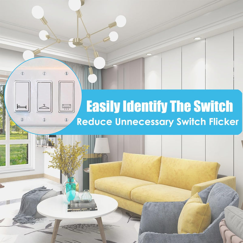 Light Switch Labels 600PCS, Transparent Switch Identifier Stickers, Waterproof Switch Stickers for Home Office Kitchen Bathroom Identification & Organization