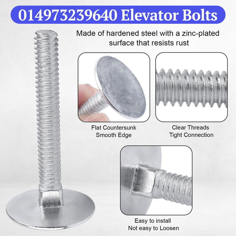 [Australia - AusPower] - 1/4-20 x 2 Elevator Bolts, Zinc Plated Flat Head Elevator Bolts for Roll-Up Doors, Garage Hardware & Industrial Fasteners, Part #01497323964-20 Piece 