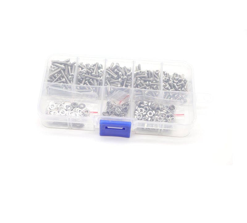 [Australia - AusPower] - 550pcs M2.5 Pan Phillips Head Machine Screws Nuts Washers Assortment Kit, 304 Stainless Steel, M2.5 x 5mm/ 8mm / 10mm / 12mm / 16mm 