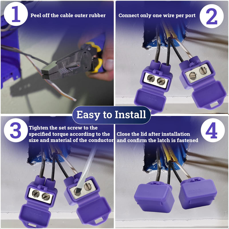 Aluminum to Copper Wire Connectors, Copper to Aluminum Wire Connectors with 2 Port, 10 Pack