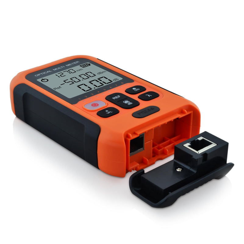 800nm to 1700nm OPM -50dBm to +26dBm Optical Fiber Power Meter Tester Integrated 20km 650nm VFL Compatible with FC+SC+LC+ST-SS103PVC13 SS103PVC13(800~1700nm/-50~+26dBm OPM)