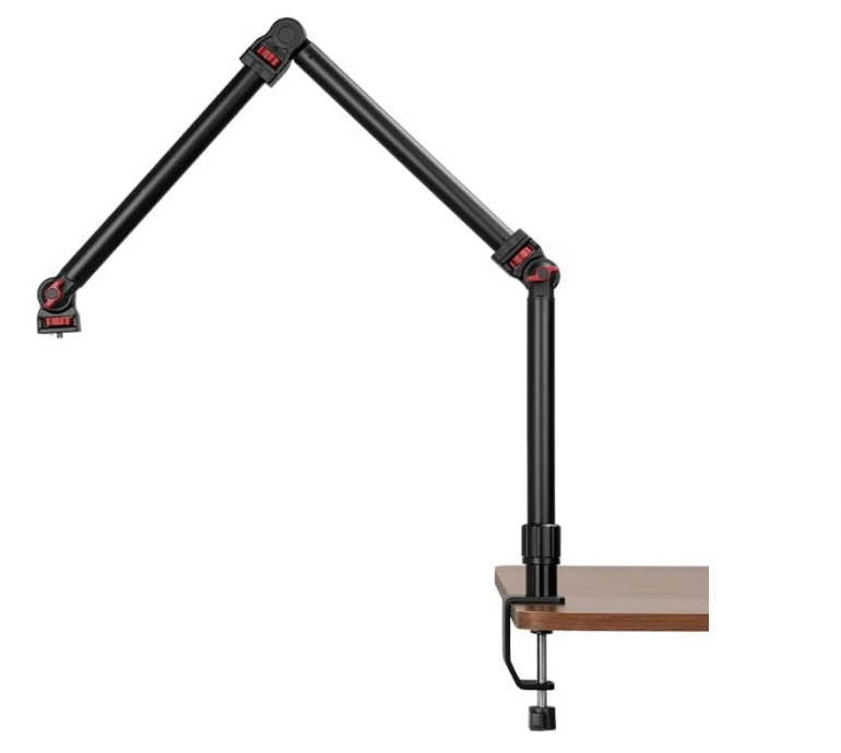 REFLEX CAMERA 37" Articulating Magic Arm Overhead Camera Mount – 3.3kg Load Capacity, Boom Arm with 1/4" Screws, 2-60mm Clamp Range Ideal for DSLR, Photography, Videography & Streaming