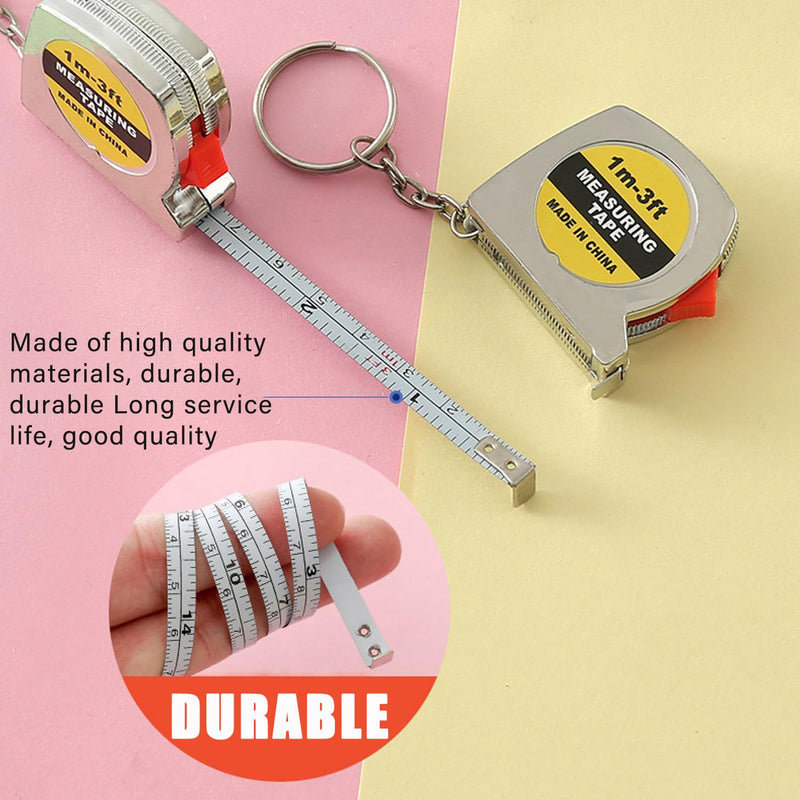 [Australia - AusPower] - Mini Screwdriver Keychain Tape Measure Keychains Set Retractable Keychain Tape Measure Mini Screwdrivers in Pouch Keychain for Birthday Party Favors and Daily Use, 1 m/ 3 ft (48 Pcs) 48 