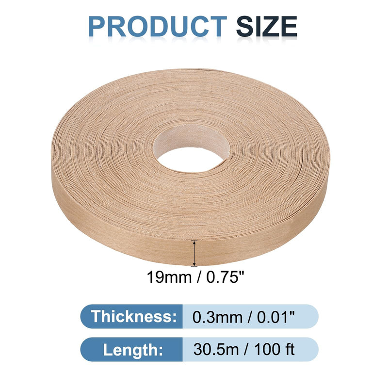 PATIKIL Cherry Edge Banding, 3/4 Inch x 100 ft Wood Veneer Tape Pre-glued Flexible Plywood Edge Banding with Hot Melt Adhesive for Furniture Restoration