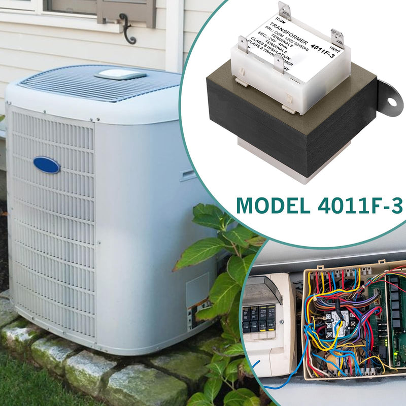 [Australia - AusPower] - 4011F-3 120V to 24V Transformer 40VA Compatible with Furnace/HVAC Equipment, 24 Volt Transformer for HVAC Furnace 40VA 