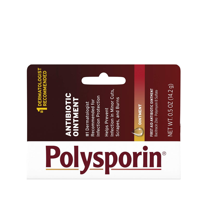 [Australia - AusPower] - Polysporin First Aid Topical Antibiotic Skin Ointment with Bacitracin Zinc & Polymyxin B Sulfate, for Infection Protection & Wound Care, Neomycin-Free, Travel Size, 0.5 oz 