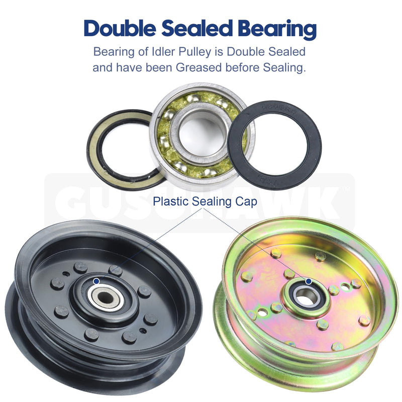 [Australia - AusPower] - 532196104 Husqvarna Idler Pulley with 539132728 idler pulley Replaces Husqvarna 539132728, 589766102, 589766101, 539112196, 532197380, Craftsman 196104, 197380 for RZ4623, RZ5424, Z246 Mowers 