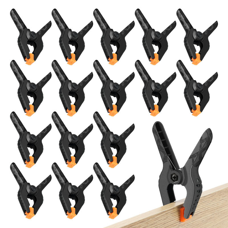 [Australia - AusPower] - 16 Pack Spring Clamps - 3.5 Inch Small Clamps for Backdrop Stand, Heavy Duty Clamps, Plastic Clips for Crafts and Backdrop Clips Clamps - Backdrop Clamps for Crafts, Woodworking, Photography, Outdoor 