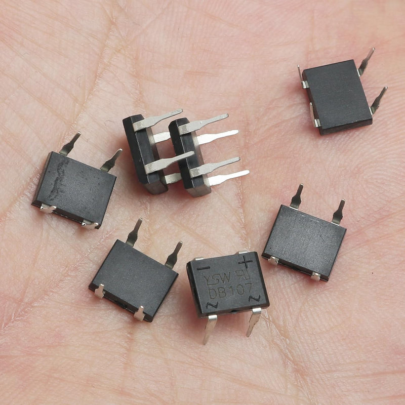 [Australia - AusPower] - 30PCS Inline Rectifier Bridge Stack DB107 1A 1000V Electronic Silicon Diode Single Phase Glass Passivated Bridge Rectifier for Printed Circuit Boards 