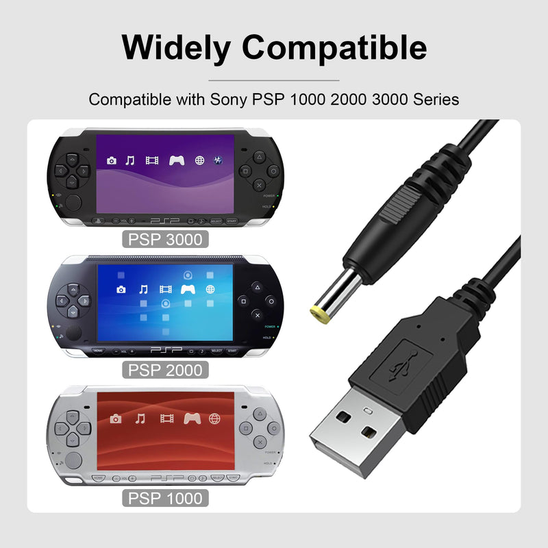 [Australia - AusPower] - PSP Charger Cable, Replacement Playstation Portable Charger PSP Power Cord Compatible with Sony PSP 1000 2000 3000 Series (PSP-1001, 2001, 3001) USB Charging Cord 