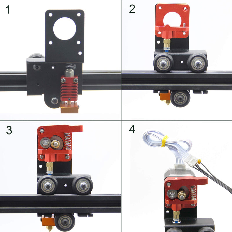 [Australia - AusPower] - Zeberoxyz Direct Drive Plate Extruder with Pulleys Support Kit with Stepper Motor Easy Print Flexible Filaments for Ender-3 Ender 3 Pro CR-10 CR-10S Adapter Plate(Extruder Support Kit with Motor) extruder bracket kit with motor 