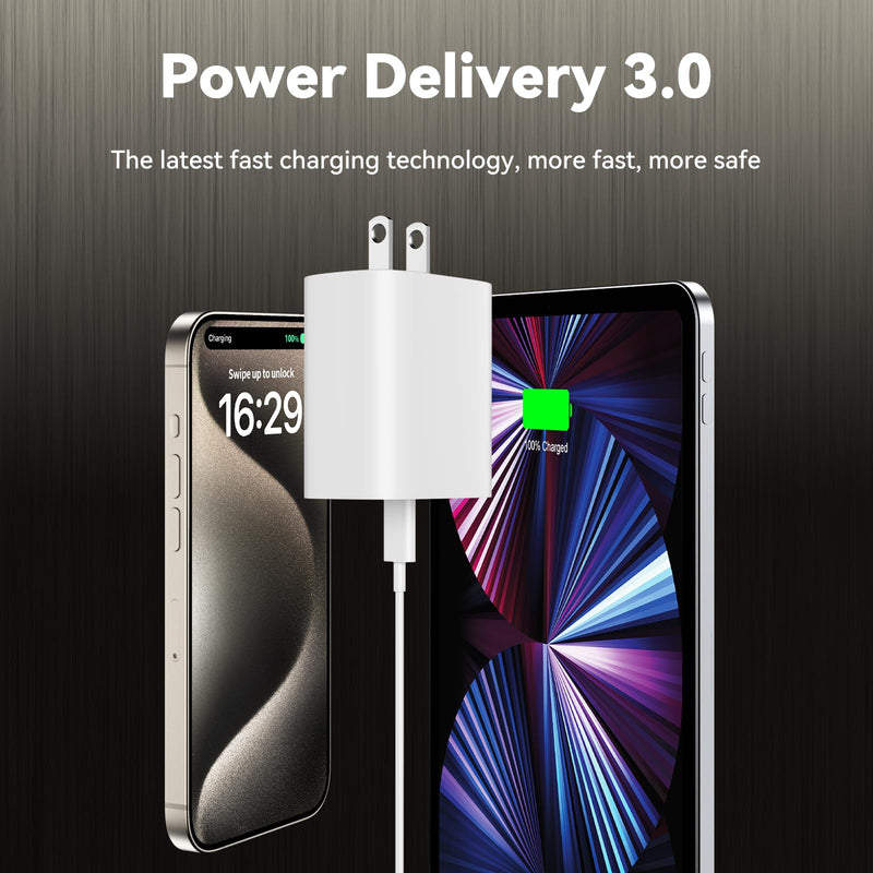 [Australia - AusPower] - i Phone 15 Charger Fast Charging, iPad Charger 10 FT Long USB C to C Charging Cable Cord with 20W iPhone Fast Charger Block for iPhone 15/15 pro/15 pro max/15 Plus, iPad Pro11/12.9/air 5/4, Samsung white 10FT 