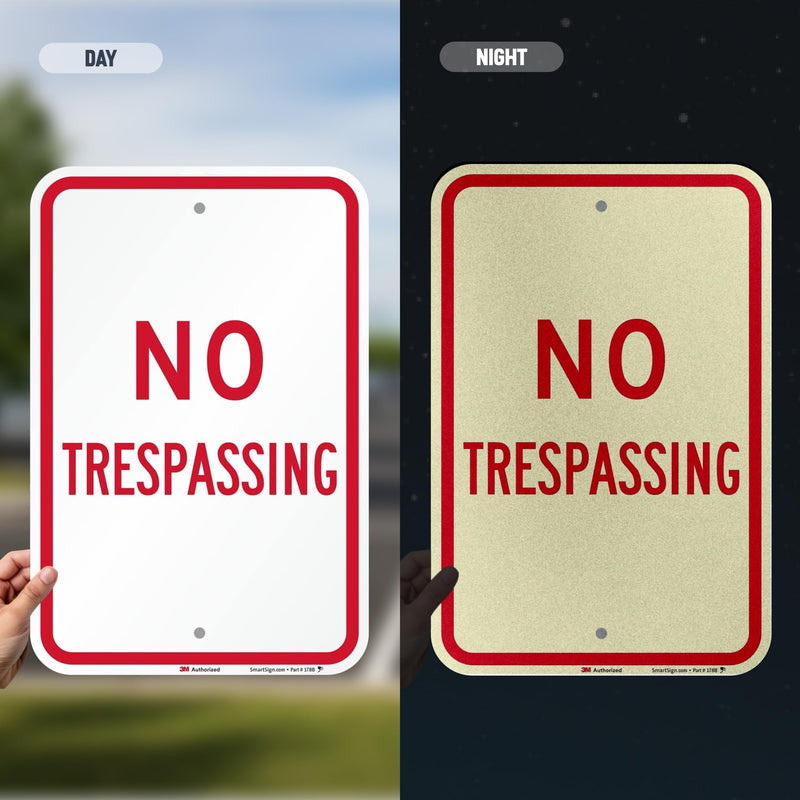 SmartSign "No Trespassing" Sign | 12" x 18" 3M Engineer Grade Reflective Aluminum EG Aluminum