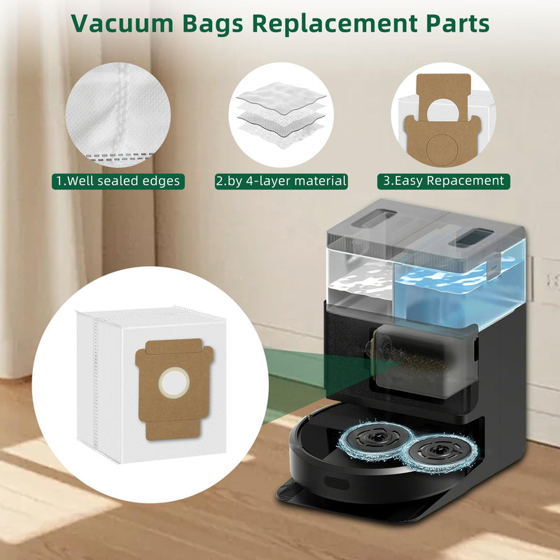 [Australia - AusPower] - 26 Pack Replacement Kits for irobot Roomba Plus 405 Combo & 505 Combo Vacuum Cleaner, 2 Roller Brush, 6 Filters, 6 Side Brush, 6 Mop Pads, 6 Vacuum Bags Replacement Parts, 1 cleaning brush 