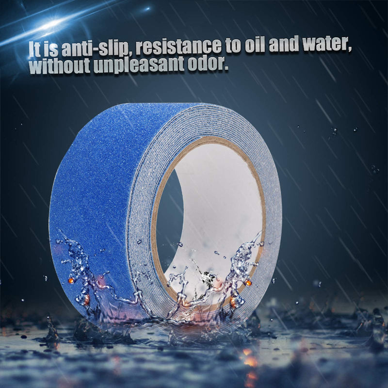Oumefar 5M 5cm PVC Anti Slip Grip Traction Tape Colorful Safety Tape Adhesive Tape Foot Grip Tape for Safety Stairs Steps Ladders Indoor Outdoor(Blue)