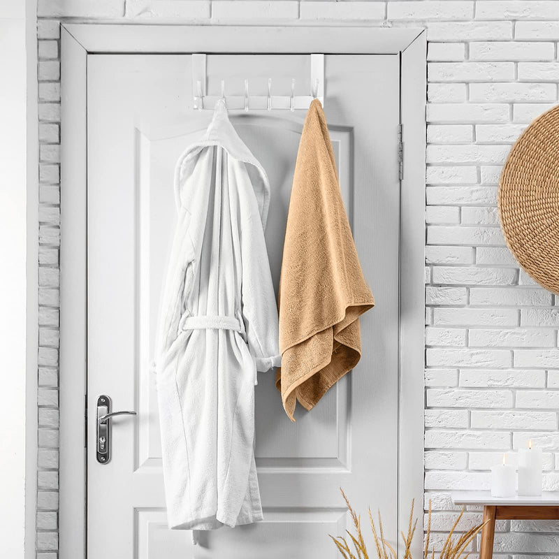 [Australia - AusPower] - Uross Foldable Over The Door Hooks, Heavy Duty Over Door Hanger, Behind The Door Hook Rack for Hanging Jackets Coats Hoodies Towels Scarfs Clothes Hats Handbags Backpacks -White 1 White 